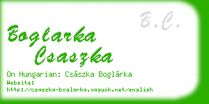 boglarka csaszka business card